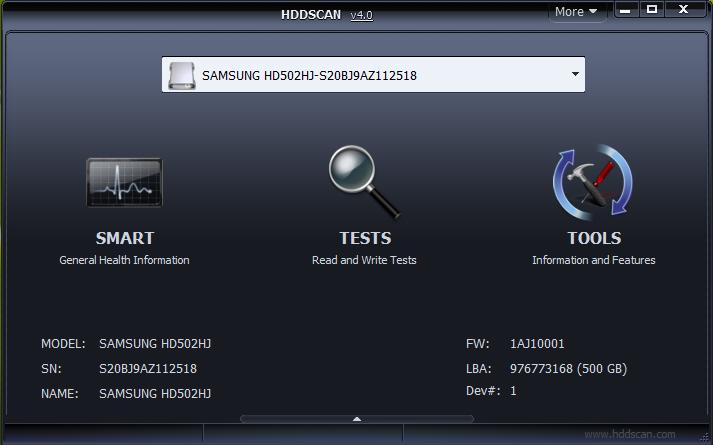 HDDScan HDD and SSD Test Diagnostics Software with RAID and USB Flash support