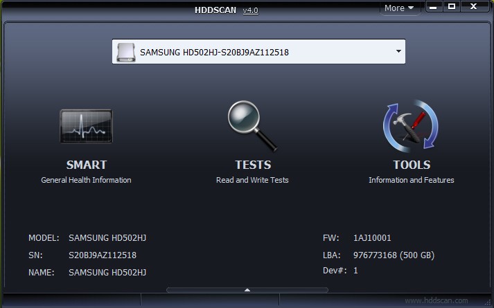 HDDScan HDD and SSD Test Diagnostics Software with RAID and USB Flash support